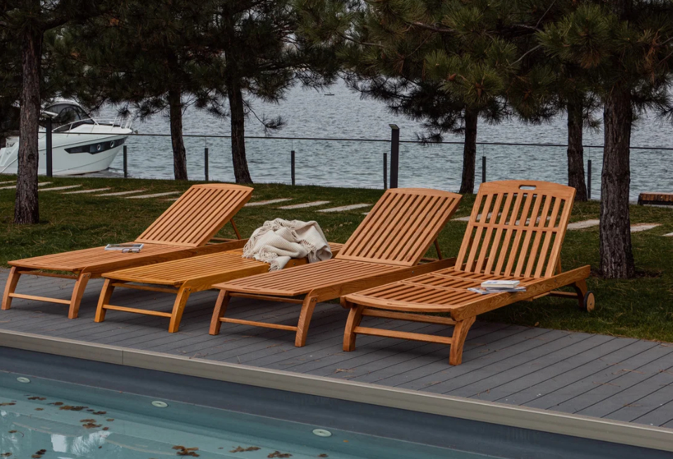 Шезлонг деревянный Ws- California lounge VIP, ламели