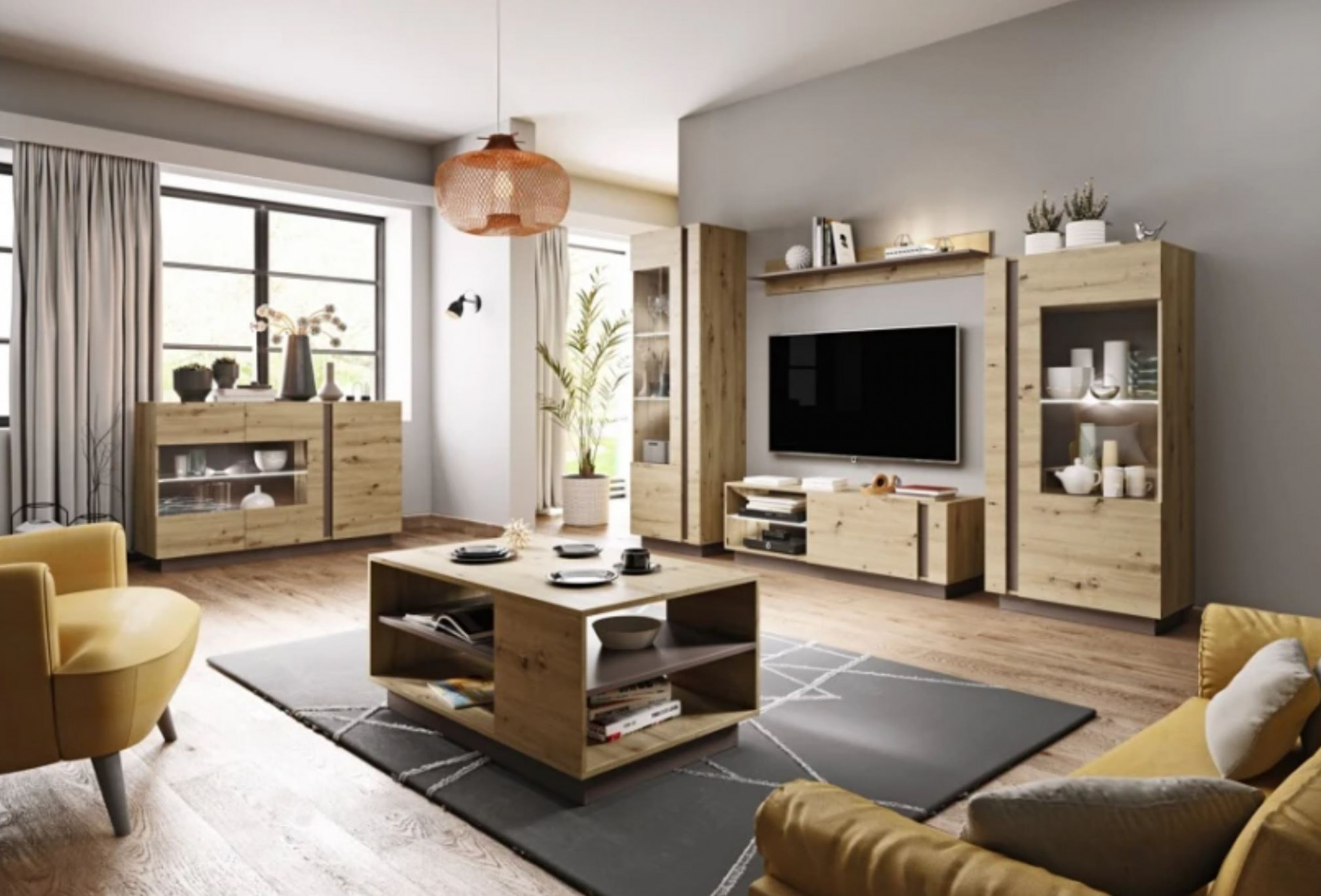 Гостиная Perfect Home Арко / Arco A, Дуб артизан/графит