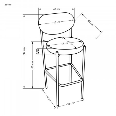 Стул барный HALMAR H-108 (серый)
