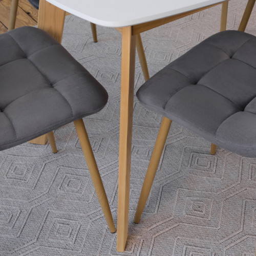 Кухонный комплект Ont- Винцензо 120 белый стол + 4 стула Fredy серый