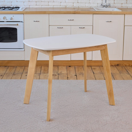 Кухонный комплект Ont- Винцензо 120 белый стол + 4 стула Fredy серый