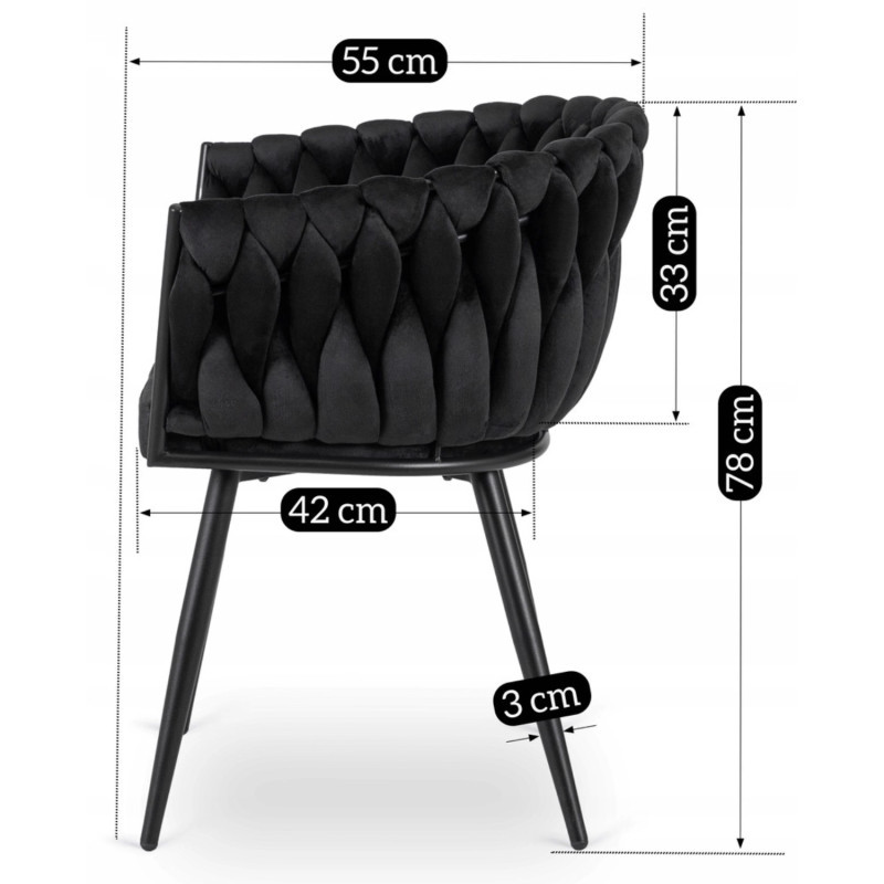 Кресло MEBEL ELITE ELENA черный велюр