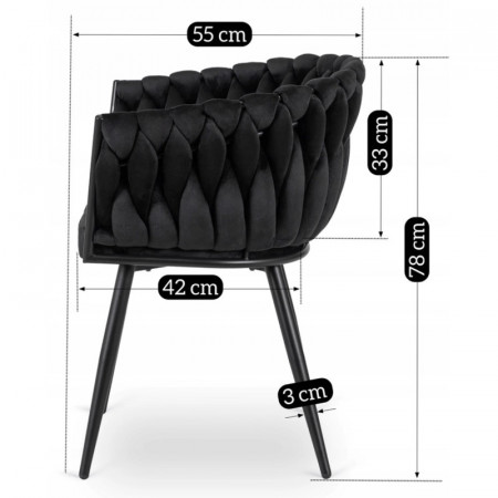 Кресло MEBEL ELITE ELENA черный велюр