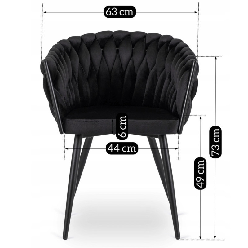 Кресло MEBEL ELITE ELENA черный велюр