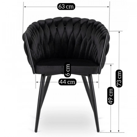 Кресло MEBEL ELITE ELENA черный велюр