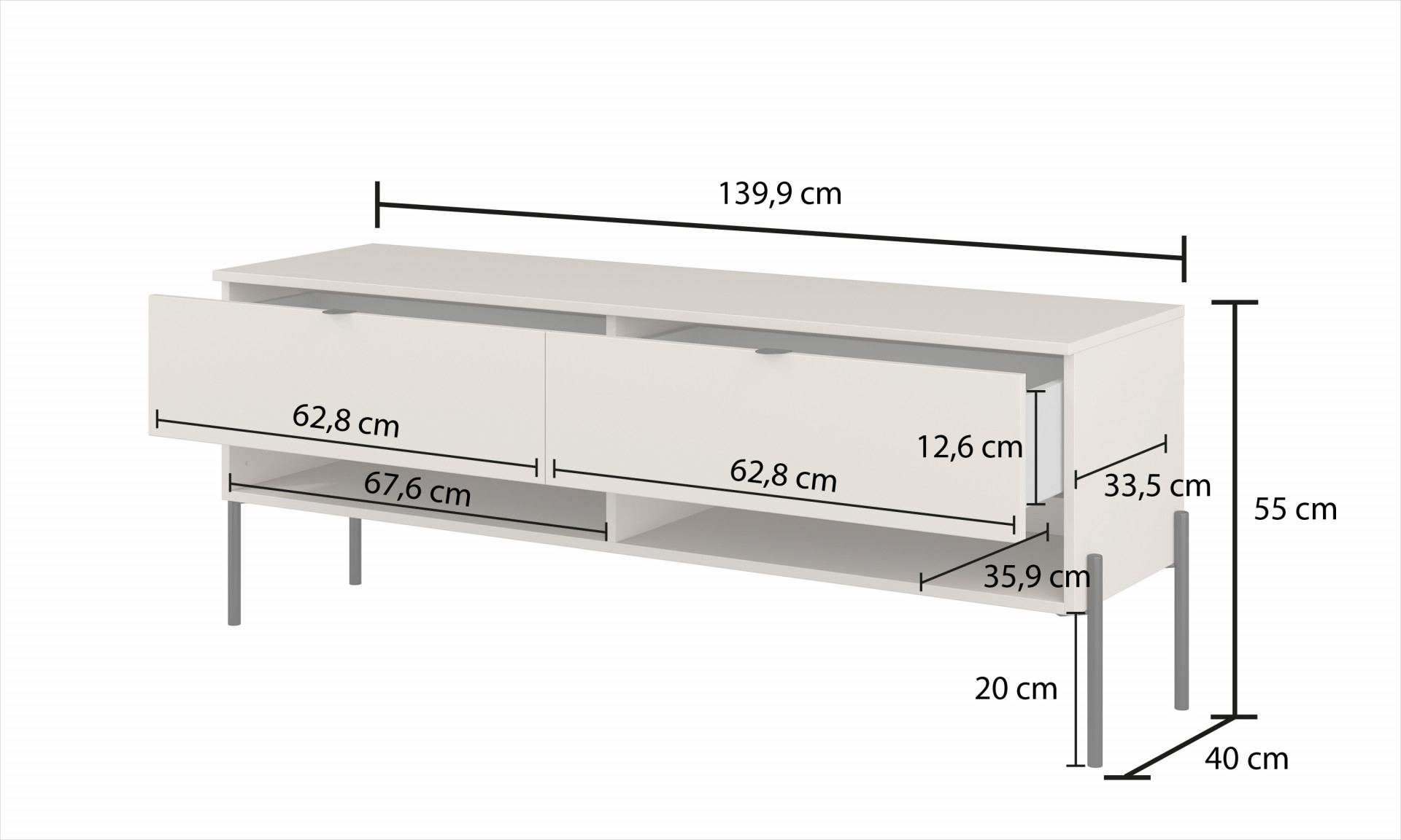 Тумба под телевизор Helvetia ORE 24KROG41 (кашемир/кашемир в рубчик)