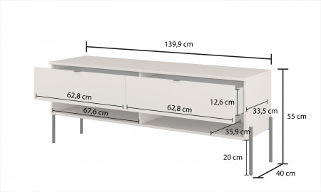 Тумба под телевизор Helvetia ORE 24KROG41 (кашемир/кашемир в рубчик)