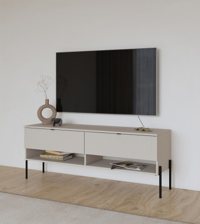 Тумба под телевизор Helvetia ORE 24KROG41 (кашемир/кашемир в рубчик)