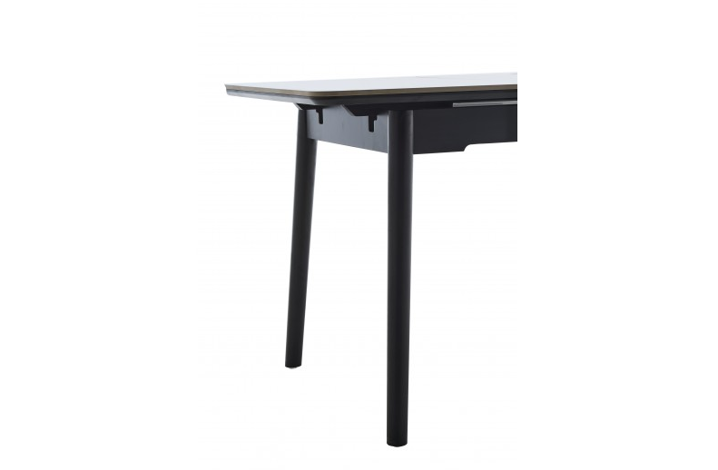 Стол раскладной BIO- Grace Нептун, керамика Армані BNS grey, ноги черные (95/125 см) 