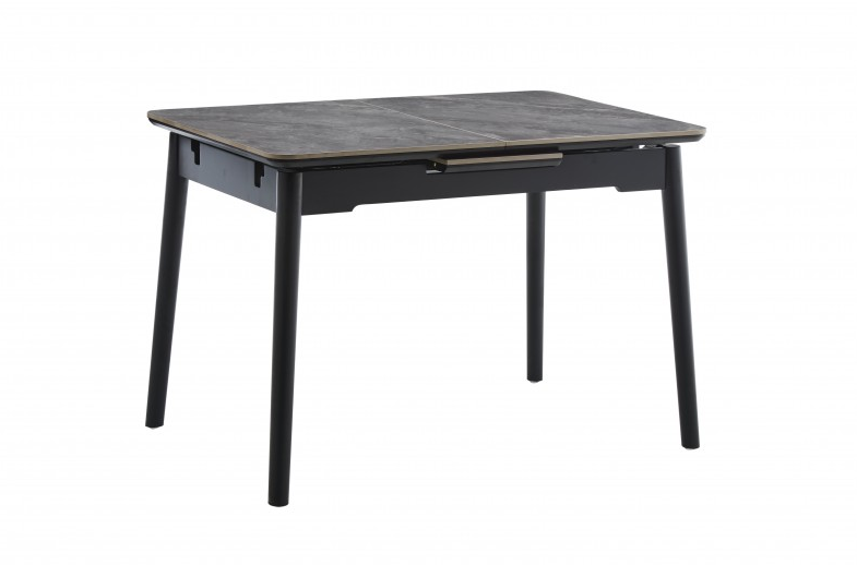 Стол раскладной BIO- Grace Нептун, керамика Армані BNS grey, ноги черные (95/125 см) 