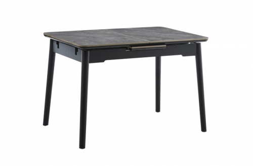 Стол раскладной BIO- Grace Нептун, керамика Армані BNS grey, ноги черные (95/125 см) 