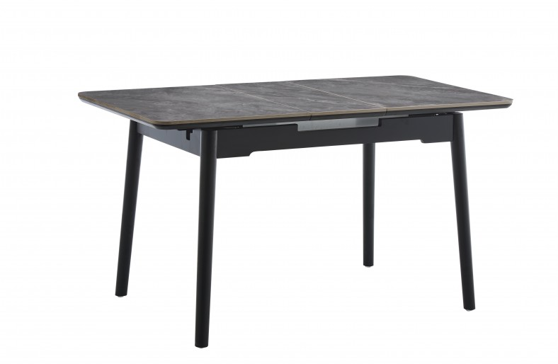 Стол раскладной BIO- Grace Нептун, керамика Армані BNS grey, ноги черные (95/125 см) 