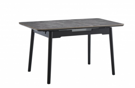 Стол раскладной BIO- Grace Нептун, керамика Армані BNS grey, ноги черные (95/125 см) 