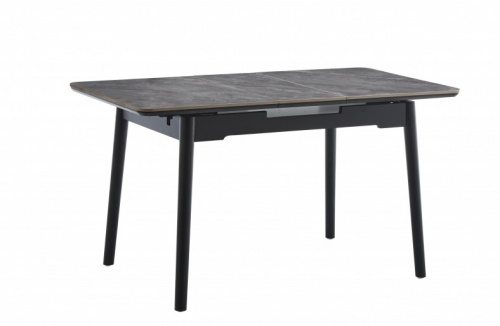 Стол раскладной BIO- Grace Нептун, керамика Армані BNS grey, ноги черные (95/125 см) 