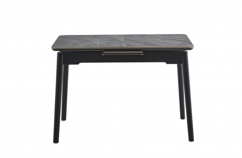 Стол раскладной BIO- Grace Нептун, керамика Армані BNS grey, ноги черные (95/125 см) 