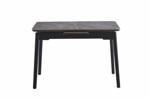 Стол раскладной BIO- Grace Нептун, керамика Армані BNS grey, ноги черные (95/125 см) 