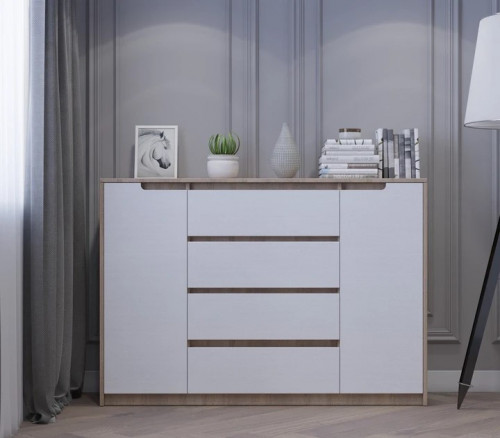 Большой комод EVR- Микс-3 дуб Сонома + фасад белый