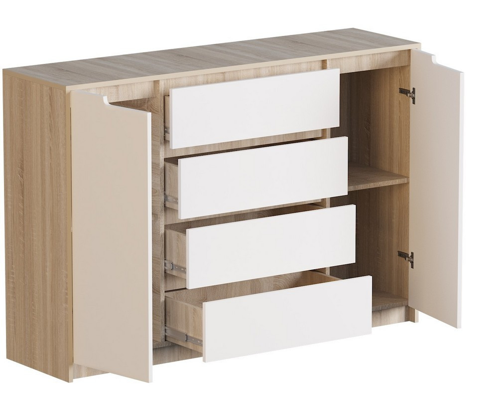 Большой комод EVR- Микс-3 дуб Сонома + фасад белый