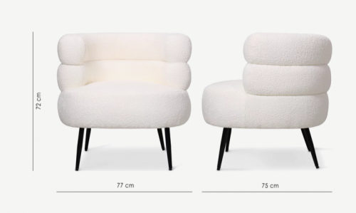 Кресло CRV- Dualis Natural boucle,белый