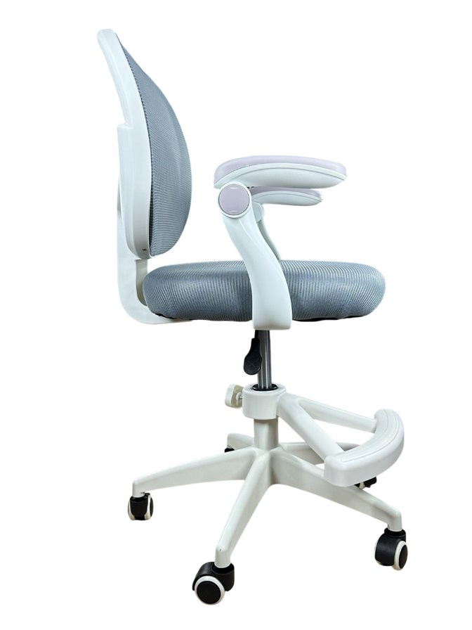 Кресло вращающееся детское с подставкой для ног Perfect KIDS GRAY