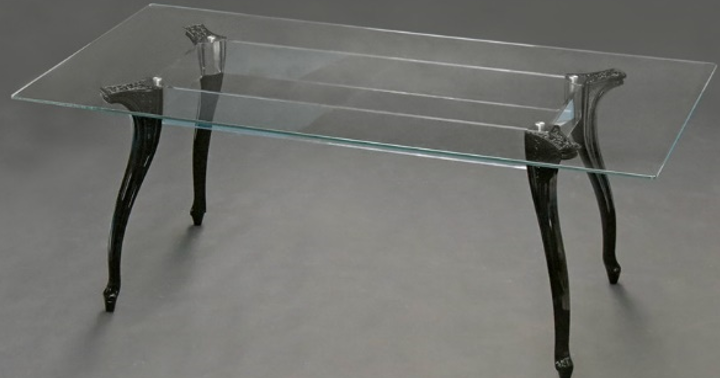 Стол обеденный стеклянный DAL SEGNO CA- Belle Epoque (ножки черные)