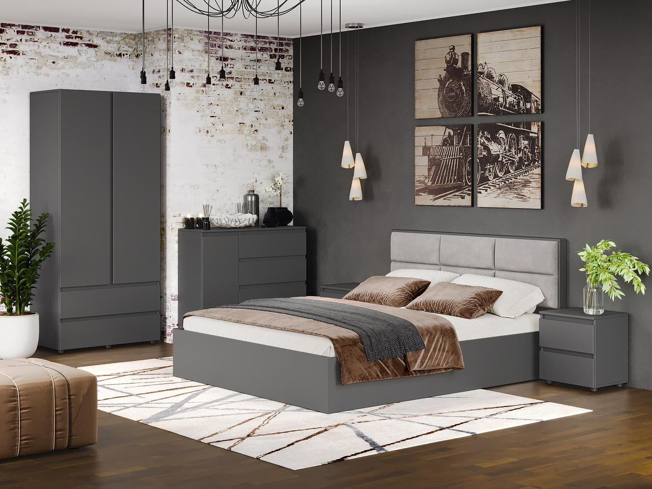 Спальня (модульная) EVR- Лайт-3 графит