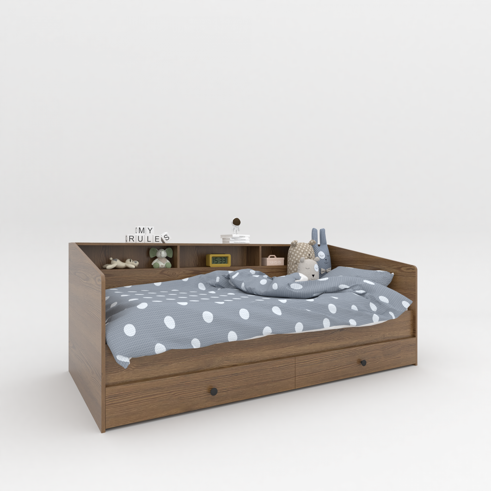 Детская кровать с шухлядами деревянная основа + ламели KOD- КР-Детская