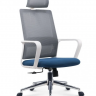 Кресло офисное поворотное INI-  WIND серое/синее/белый каркас