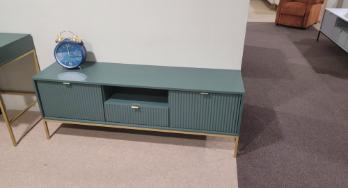 Тумба RTV PIASKI NOVA RTV154, ДСП/МДФ/Зеленый, 154х56х39см 
