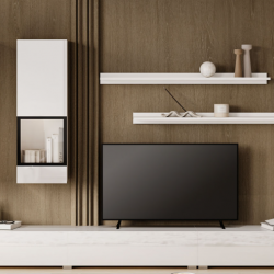 Стенка в гостиную Helvetia BAROS (белый глянец)