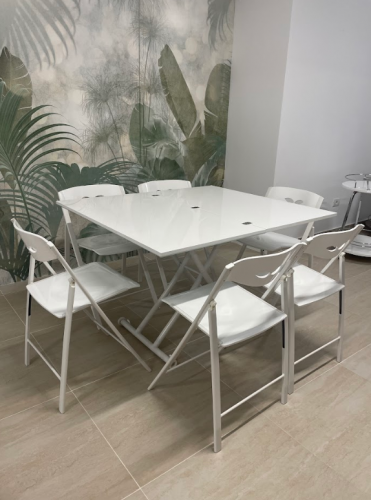 Стол-трансформер EXI- Рим-9 (B2219-SP-9) белый глянец