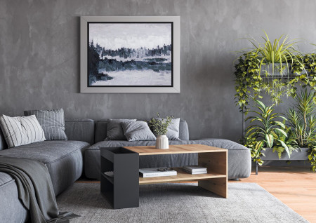 Стол журнальный HALMAR MURCIA дуб артизан/черный