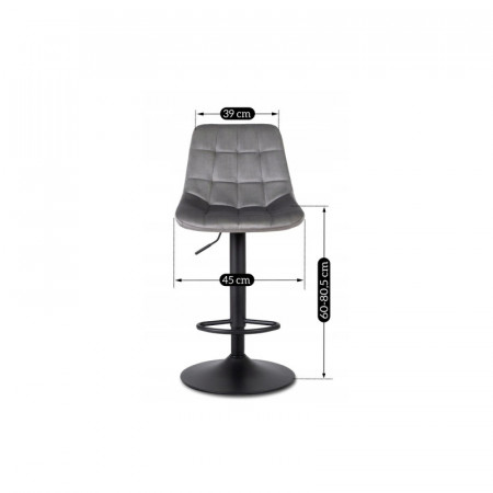 Барный стул Ont- Arcos велюр Серый