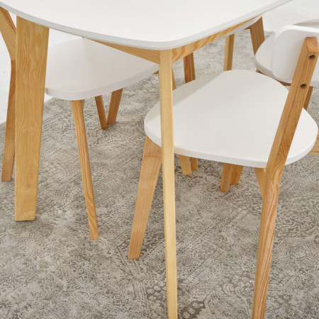 Кухонный комплект Ont- Винцензо 120 белый стол + 4 Стула Вито