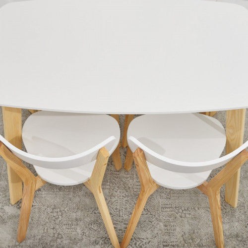 Кухонный комплект Ont- Винцензо 120 белый стол + 4 Стула Вито