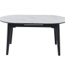 Стол обеденный модерн VTR- TM-126 (белый мрамор + черный) 160-200 