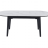 Стол обеденный модерн VTR- TM-126 (белый мрамор + черный) 160-200 