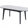 Стол обеденный модерн VTR- TM-126 (белый мрамор + черный) 160-200 
