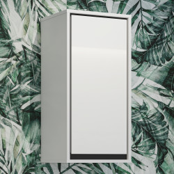 Шкаф настенный на 1 дверь для ванной Helvetia IRVINE 309WNP03 (белый/черный/белый глянец)