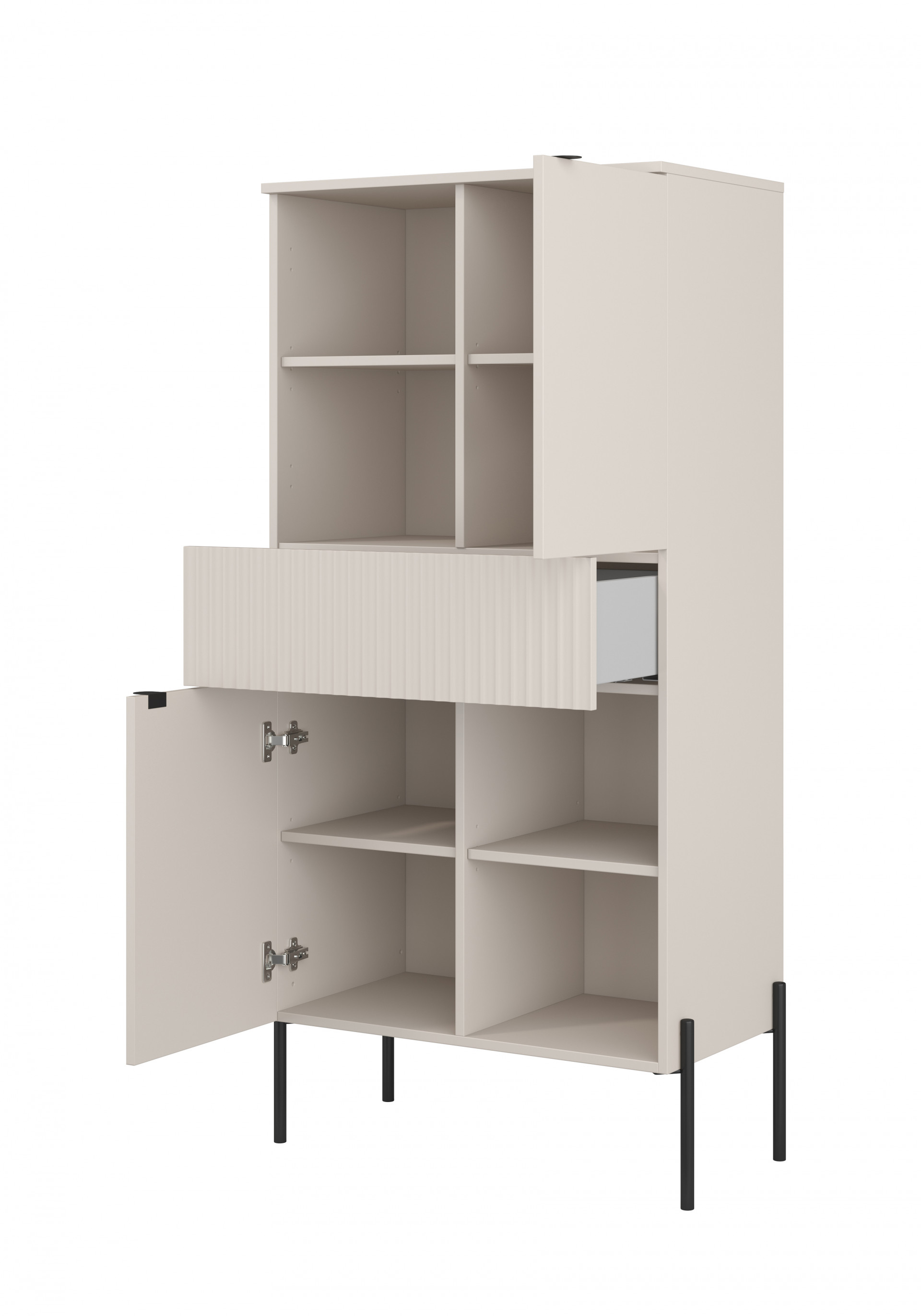 Комод на 2 двери и 1 ящик Helvetia ORE 24KROG42 (кашемир/кашемир в рубчик)