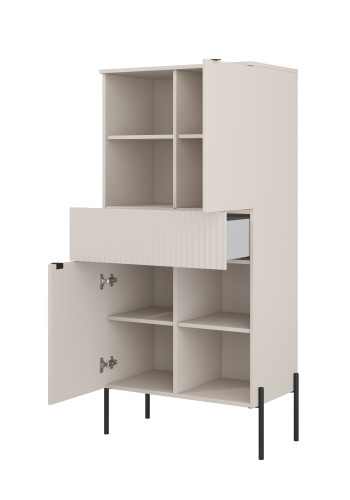 Комод на 2 двери и 1 ящик Helvetia ORE 24KROG42 (кашемир/кашемир в рубчик)