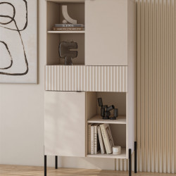 Комод на 2 двери и 1 ящик Helvetia ORE 24KROG42 (кашемир/кашемир в рубчик)