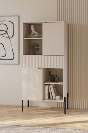 Комод на 2 двери и 1 ящик Helvetia ORE 24KROG42 (кашемир/кашемир в рубчик)