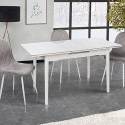 Стол раскладной BIO- Grace Нептун, белый мрамор / ноги белые 95/125*70