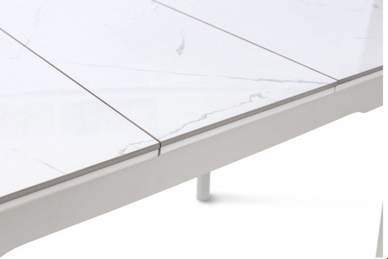 Стол раскладной BIO- Grace Нептун, белый мрамор / ноги белые 95/125*70