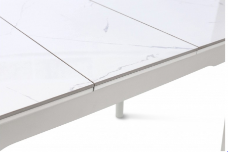 Стол раскладной BIO- Grace Нептун, белый мрамор / ноги белые 95/125*70