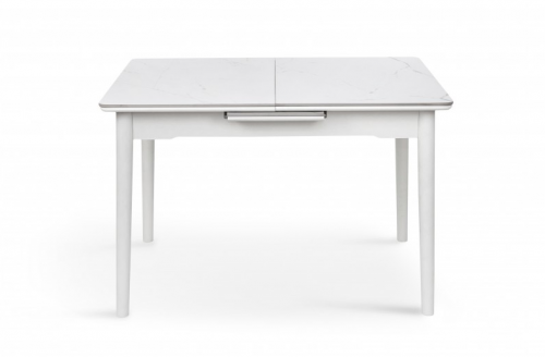 Стол раскладной BIO- Grace Нептун, белый мрамор / ноги белые 95/125*70