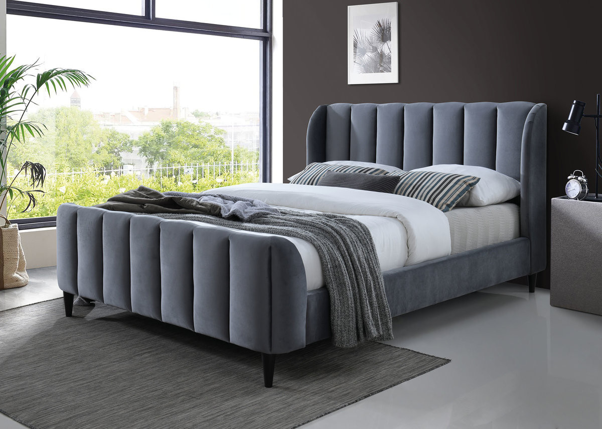 Кровать двуспальная SIGNAL Carina VELVET 160х200 (серый)