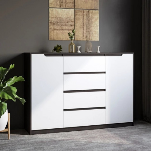 Большой комод EVR- Микс-3 венге+ фасад белый