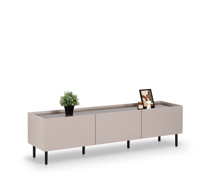 Тумба ТВ MRK- Нео 1,6 м Глянец орех макадамия/ супермат Тоффи   